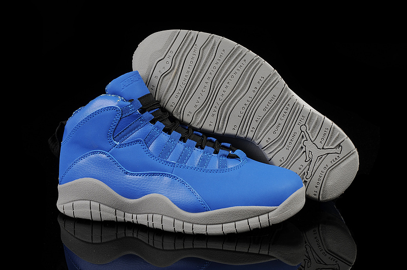 Free Shipping Air Jordan 10 (X) Retro Mens Blue Top Quality